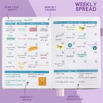 Нов дневник Седмичен Планер в Дневния ред на Бележник формат А5 Планер Цел Навици График Организатор на Ученически Канцеларски материали Офис консумативи