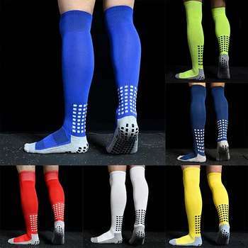 Нови мъжки нескользящие футболни чорапи дишащи чорапи с хавлиена кърпа до коляното, дълги футболни чорапи за колоездене, разходки, спортни тренировки
