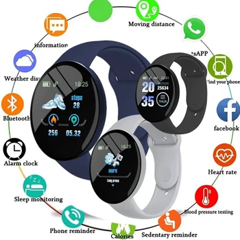Нови умен часовник Exercise D18 с реално броене на стъпки, многофункционални умни часовници с интернет стъпки за мъже и жени, подходящи за Android и Android.