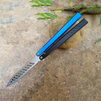 Нож-пеперуда Balisong с алуминиево швеллерной дръжка D2 Blade System Bushing