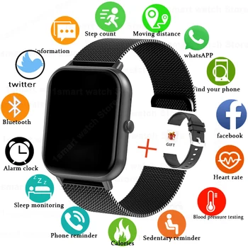 Обадете се на умни часовници за жени, умни часовници с потребителски циферблат за Xiaomi, водоустойчив Музикални часовници Bluetooth, часовник-гривна, 120 спортове, Спортен режим