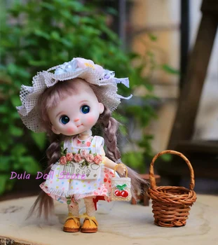 Облекло за кукли Dula, рокля с цветен модел на череша, комплект аксесоари за кукли Ob11 gsc