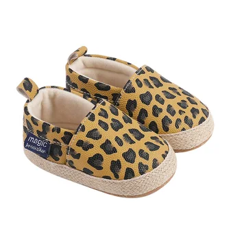 Обувки за малки момичета, леопардовый принт, слипоны на равна подметка, Ежедневни обувки, за разходки, за новородени деца