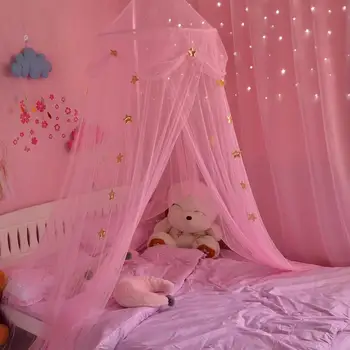 Окото на бебешко креватче с балдахин Princess Dome, Детско спално бельо, Кръгла лейси mosquito net за сън на бебето