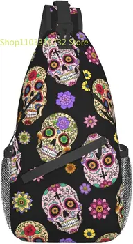 Отличителни чанти Sugar Skull унисекс, раница-прашка през рамо, пътен походный раница за жени, мъжка чанта през рамо за битови, спортни