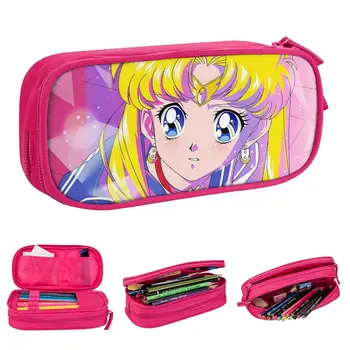 Пеналы за моливи Kawaii Moon Girl, забавно аниме-кутия за писалки, чанта за момичета и момчета с голям капацитет, училищни косметичка за моливи