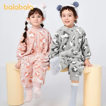 Пижами Унисекс, за деца Balabala в Есенно-зимната хлебна сгъсти фланела, която може да се носи като домашна дрехи