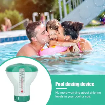 Плаващ опаковка хлор за басейн с термометър Автоматичен помпа-апликатор за дезинфекция и Аксесоари за басейни
