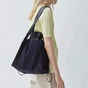 Плиссированная чанта Miyake, Корейски модни чанти през рамо, дизайнерска чанта през рамо, поясная чанта за жени, чанта през рамо