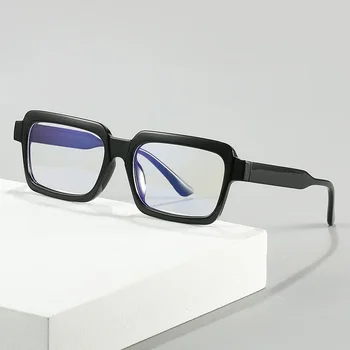 Полнокадровые очила с квадратни рамки със защита от синя светлина, модни индивидуалност, прозрачна удобна дограма, материал TR