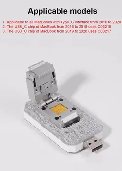 Помощник-ROM U301 USBC за Macbook за четене и запис на данни чип ROM, USB C Съдържа оригинални данни ROM 2016 ~ 2020 Инструмент за отстраняване на щетите