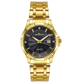 Популярни мъжки часовници, немеханические часовник, водоустойчив кварцов часовник с календар, нажежен злато