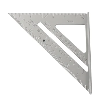 Правило на триъгълника, обикновено ъгъла на сгъстяване на 90 °, Измерване на дърводелец от алуминиева сплав, Квадратна Състав за строителни инструменти, калибры 1 бр.