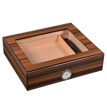 Преносим кутия за пури от кедрово дърво, покрити с гланц лак, 20-30 парчета