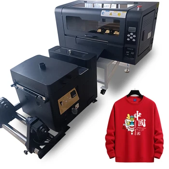 Принтер за печат на тениски с логото на A3 Dtf, 33 см, машина за печат на тениски Dual Xp600 с прахово шейкером, простор Dtf