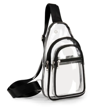 Прозрачни отличителни чанти за мъже и жени, прозрачна чанта през рамо от PVC, чанта-прашка E74B
