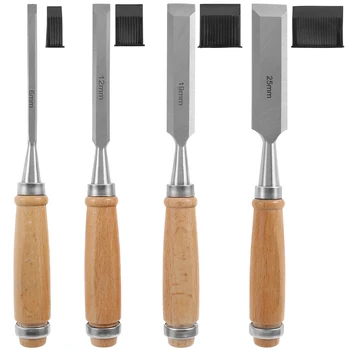 Професионални стамески за дърворезба, 4 бр., нож за основните инструменти за рязане на дърво, инструменти за diy, инструменти за дърворезба и подробни ръчни инструменти за дървообработването