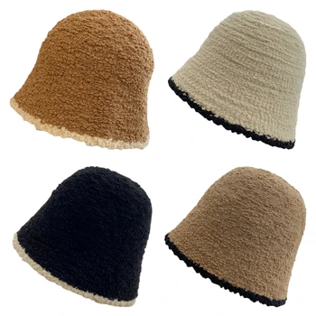 Пухкави дамски шапка Basin Casual за дома, графити-писатели, грамофона, ежедневни зимни топла шапка за момичета