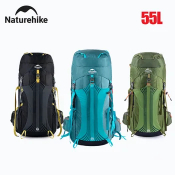 Раница Naturehike 55Л Туристически раници за къмпинг Къмпинг оборудване Голям капацитет Туризъм Алпинизъм чанта за мъже