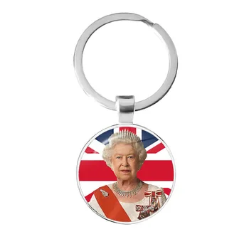 РГ 1бр Ключодържател в чест на кралицата на Англия Time Gem & store Окачване за ключове Кралица Елизабет ii Ключодържател Бижу украса