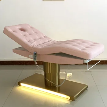 салон за красота легло стол, спа и козметично оборудване за грижа за лицето и миглите нарастващ е удължаване на миглите електрически масаж с топъл розово злато