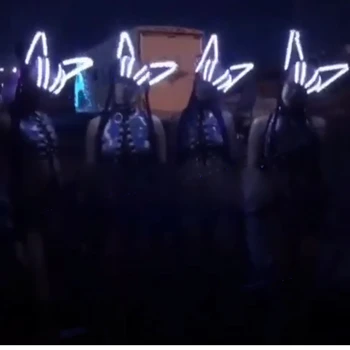 Секси парти с led подсветка котешки уши бар костюми гого отразяваща костюм ds Cosplay