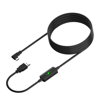 Сериен кабел без храна 5 Gbit/s, кабел за зареждане от 5 М USB3.2 Gen2-Type-C за Quest 2, Кабелна слушалка виртуална реалност за PICO 4