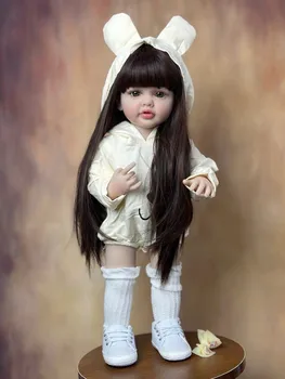 Силиконовата кукла Reborn 55 см с водоустойчиви елементи за игрив момичета, играчки-кукли-влакчета