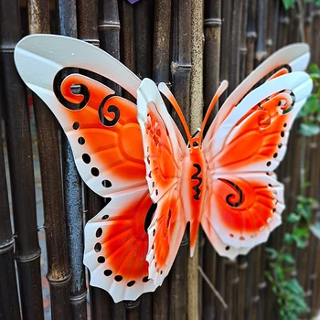 Симулационни фигурки насекоми и животни, цветни модел на пеперуда, 3D стенни скулптура пеперуди, цветни монтиране на изкуството на открито, подложка за гладене