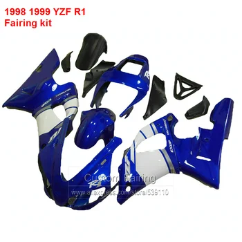 Синята линия за YAMAHA YZF R1 1998 1999 модел 98 99 (Гланцирана) yzfr1 Бестселър Abs Комплект обтекателей Fairings CN33