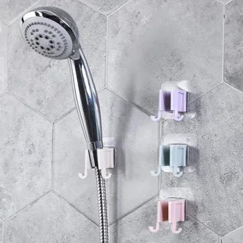 Скоба за душата Самоклеящийся Ръчно Пластмасов Монтиране на Стена за душ в банята Регулируема Скоба XD
