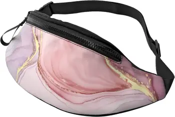 Скута чанти от розов мрамор за жени и мъже, регулируем поясная чанта през рамо, поясная чанта за пътуване, ежедневни занимания с бягане, крак туризъм, колоездене