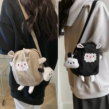 Сладък холщовая чанта във формата на агне, нова голяма чанта голям-месинджър чанта през рамо за момичета