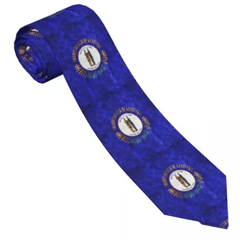 Случайни тясна вратовръзка с образа на хартата на щата Кентъки под формата на върха на стрели, тънка вратовръзка за мъже, мъжки аксесоари, лесен за вечерта официален костюм.