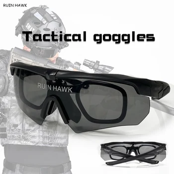 Слънчеви очила за алпинизъм на открито, защитени от uv, мъжки военно-тактически очила, пневматичен пистолет, цветни огнестрелни очила, очила за планински велосипеди