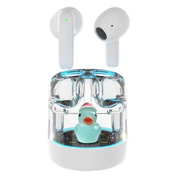 Спортни безжични слушалки в ушите с шумопотискане, безжични слушалки в ушите, мини-безжични слушалки за намаляване на шума, сладък дизайн уточки