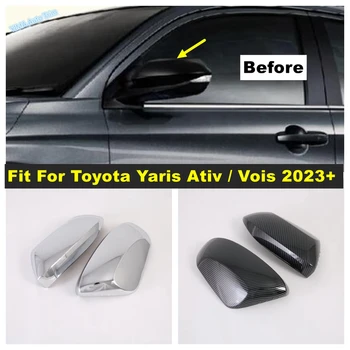 Странично Крило На Вратата Калъф За Огледала За Обратно Виждане Хромирани Покриване На Страничните Огледала, Подходящи За Toyota Yaris Ativ/Vois 2023 2024 Аксесоари За Външността На Автомобила