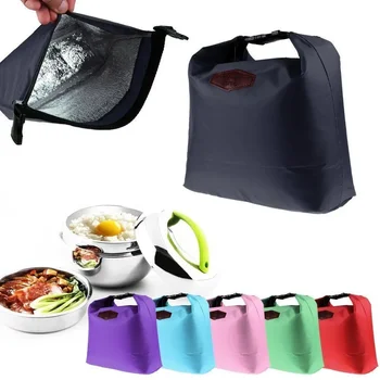 Термоизолированная чанта за обяд, преносим Обяд-бокс от плат Оксфорд, чанта за багаж, Чанта за носене, Чанта за хранене Picinic, Самозалепваща опаковка, 1бр