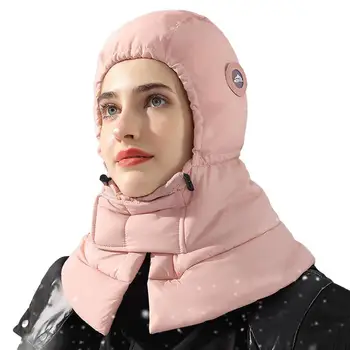 Топли зимни шапки за жени с дълги защита на врата, топлоизолация за лице, външни аксесоари, определяне на температурата за кола