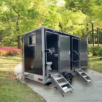 Уличен мобил с душ, портативен контейнер, ремарке за тоалетна, удобен преносим ремарке за тоалетна, тоалетна mobile