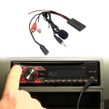 Универсално автомобилно радио, 3.5 ММ RCA Аудио Вход AUX Кабел с микрофон и Bluetooth за Pioneer, Hyundai, Nissan, Mazda
