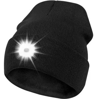 Унисекс, led светещ шапка, осветление за нощно бягане и колоездене, топло и морозостойкая шапка-фар, лесно преносима акумулаторна