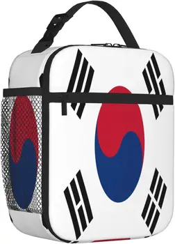 Флаг на Южна Корея за многократна употреба обяд-бокс за възрастни и деца, изолиран термоохладитель, обяд-бокс за работа, на училище, на пикник, на плажа