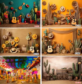 Фон за снимки от Пустинята Мексико Кактус Каубойски Цирк Детска торта за рожден ден Разбития Портрет Декор Снимка Фон Студио