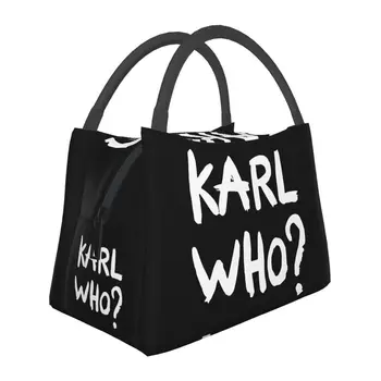 Чанта за обяд със слоган Karl Who, обичай, Мъжки и женски термоохладители, изолирани обяд-апарати за пътуване в офиса