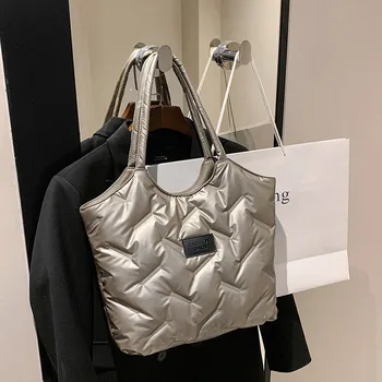 Чанти с горната дръжка, стеганая елегантна чанта през рамо, дамски чанти за жени, по-голямата дизайнерска дамска чанта-скитник, в чантата си-кофа